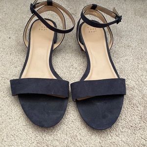 Low block heel navy sandal a new day
